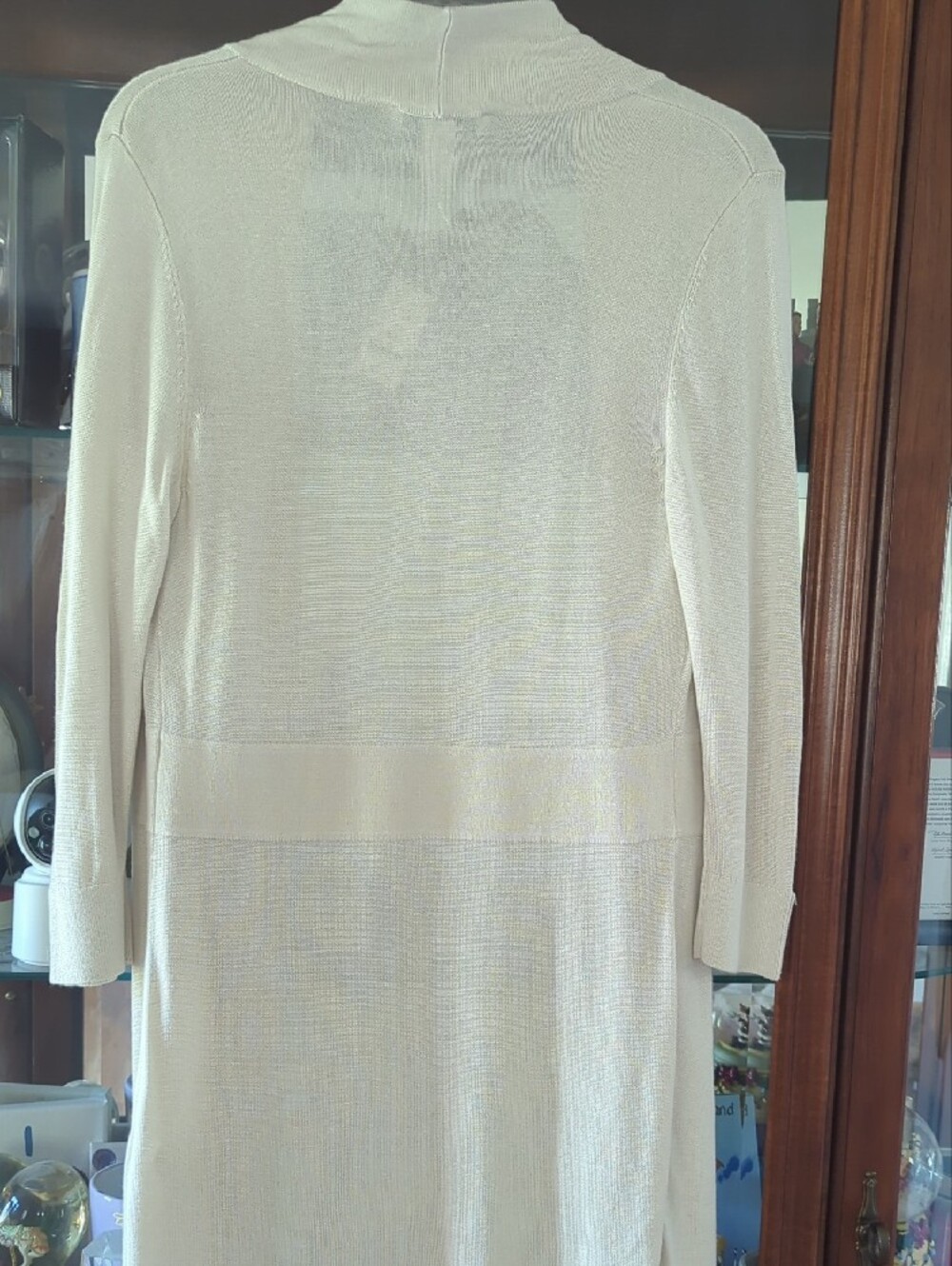 White House Black Market Cream Open-Front Long Cardigan - Picture 5 of 6